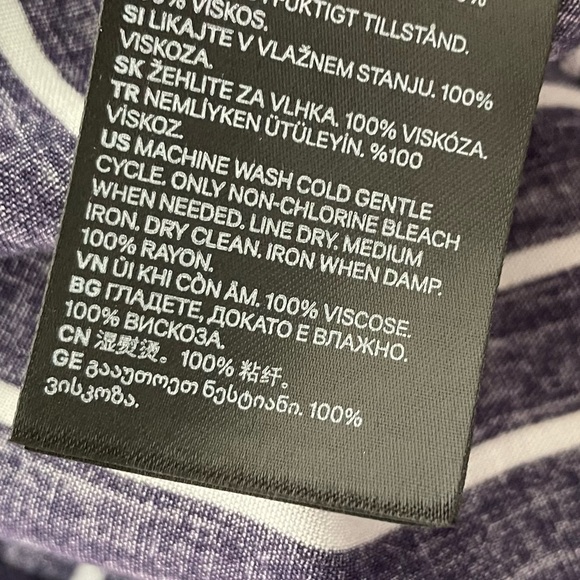 Divided Blue & White Striped Short Flutter Sleeve Cropped Blouse Top - Picture 6 of 7